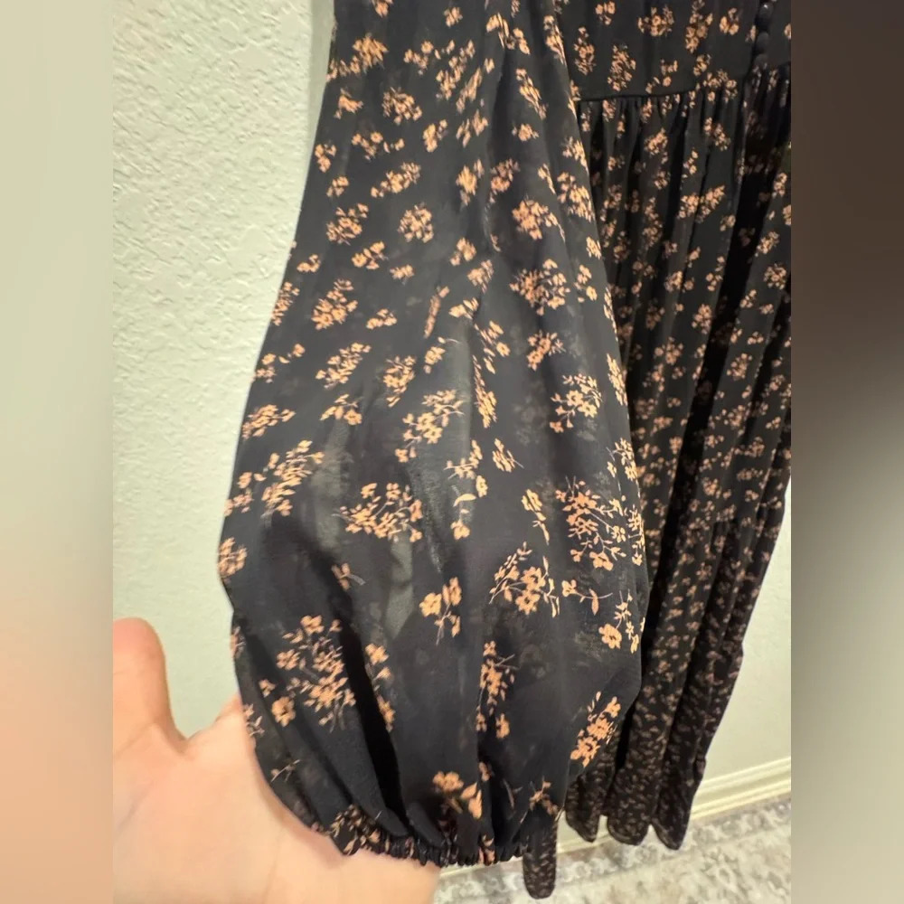 NWT Mac Duggal Sz 0 Black Floral Maxi Gown 55431 - Picture 7 of 12